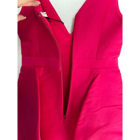 Halston Heritage Magenta Dramatic Flounce Mini Dress - 0 - Picture 6 of 8